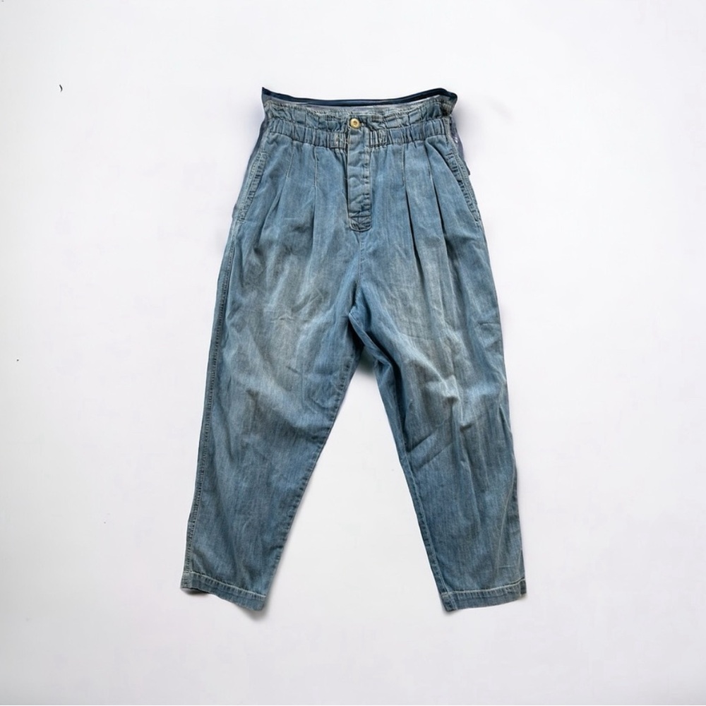 Free people paper bag high rise taper leg jeans